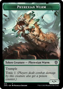Phyrexian Wurm // Phyrexian Insect Double-Sided Token - Commander: Phyrexia: All Will Be One (ONC) #16 // 15 - Token Magic: The Gathering Trading Card