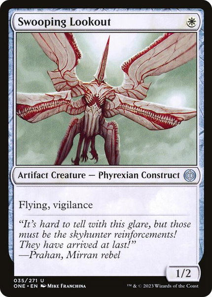 Swooping Lookout trading card from Phyrexia: All Will Be One Swooping Lookout - Phyrexia: All Will Be One Magic: The Gathering trading card