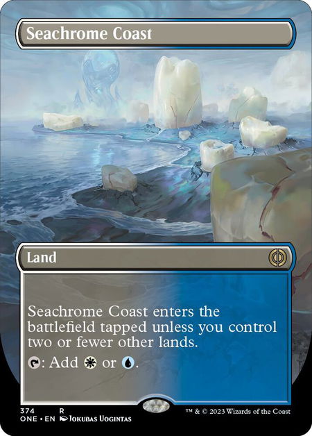 Seachrome Coast (Borderless) - Phyrexia: All Will Be One Magic: The Gathering trading card
