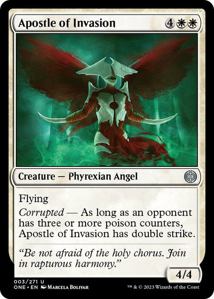 Apostle of Invasion trading card from Phyrexia: All Will Be One Apostle of Invasion - Phyrexia: All Will Be One Magic: The Gathering trading card