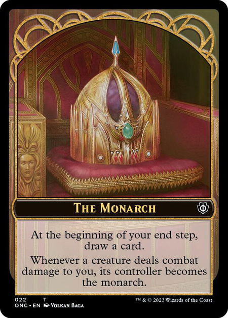 The Monarch // Golem Double-Sided Token - Commander: Phyrexia: All Will Be One Magic: The Gathering trading card