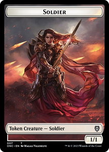 Soldier (007) // Angel (002) Double-Sided Token - Commander: Phyrexia: All Will Be One (ONC) #7 // 2 - Token Magic: The Gathering Trading Card