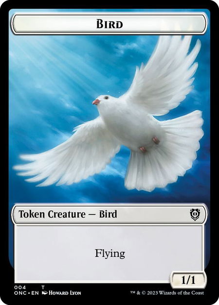 Bird // Cat Double-Sided Token - Commander: Phyrexia: All Will Be One Magic: The Gathering trading card