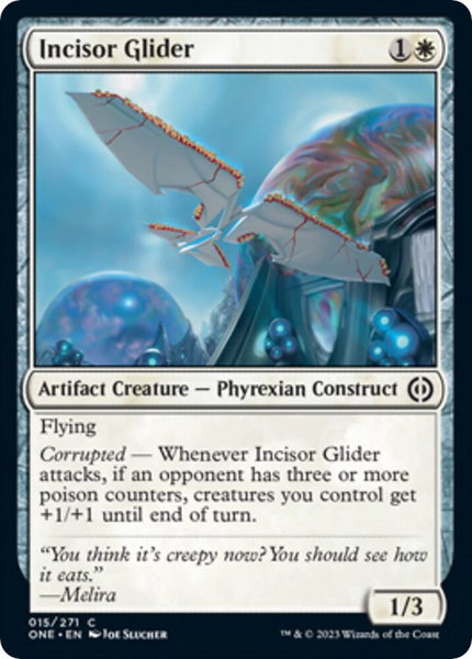 Incisor Glider trading card from Phyrexia: All Will Be One Incisor Glider - Phyrexia: All Will Be One Magic: The Gathering trading card