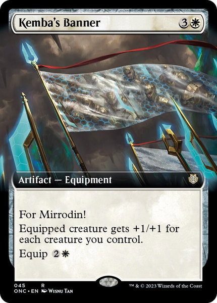 Kemba's Banner (Extended Art) - Commander: Phyrexia: All Will Be One Magic: The Gathering trading card