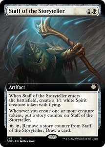 Staff of the Storyteller (Extended Art) - Commander: Phyrexia: All Will Be One (ONC) #48 - Rare Magic: The Gathering Trading Card