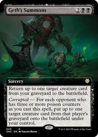 Geth's Summons (Extended Art) - Commander: Phyrexia: All Will Be One (ONC) #49 - Rare Magic: The Gathering Trading Card