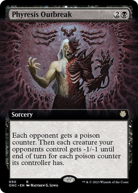 Phyresis Outbreak (Extended Art) - Commander: Phyrexia: All Will Be One Magic: The Gathering trading card
