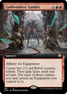 Goldwardens' Gambit (Extended Art) - Commander: Phyrexia: All Will Be One (ONC) #51 - Rare Magic: The Gathering Trading Card