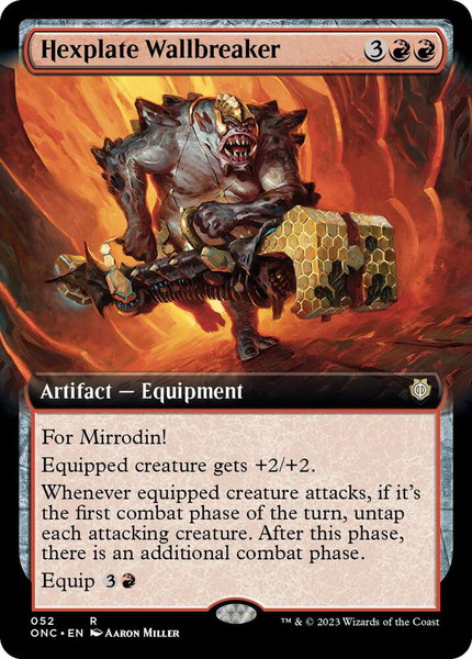 Hexplate Wallbreaker (Extended Art) - Commander: Phyrexia: All Will Be One Magic: The Gathering trading card