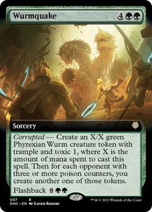 Wurmquake (Extended Art) - Commander: Phyrexia: All Will Be One (ONC) #57 - Rare Magic: The Gathering Trading Card