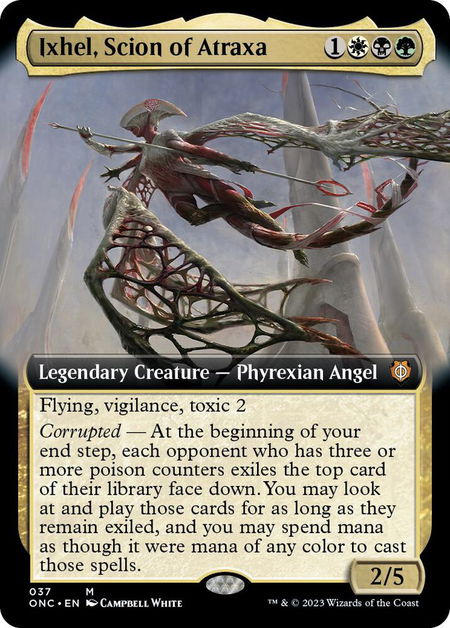 Ixhel, Scion of Atraxa (Extended Art) - Commander: Phyrexia: All Will Be One Magic: The Gathering trading card