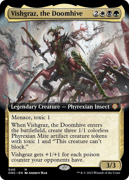 Vishgraz, the Doomhive (Extended Art) - Commander: Phyrexia: All Will Be One Magic: The Gathering trading card