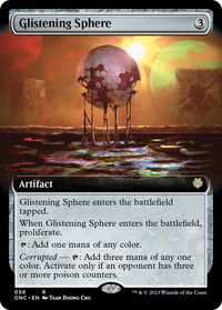 Glistening Sphere (Extended Art) - Commander: Phyrexia: All Will Be One (ONC) #58 - Rare Magic: The Gathering Trading Card
