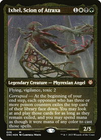 Ixhel, Scion of Atraxa (Display Commander) (Foil Etched) - Thick Stock - Commander: Phyrexia: All Will Be One (ONC) #29 - Mythic Magic: The Gathering Trading Card