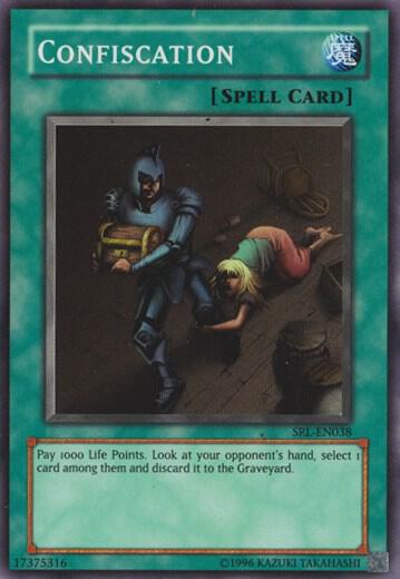 Confiscation trading card from Spell Ruler (Worldwide English) Confiscation - Spell Ruler (Worldwide English) YuGiOh trading card