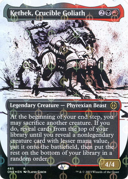 Kethek, Crucible Goliath (Showcase) (Step-and-Compleat Foil) - Phyrexia: All Will Be One Magic: The Gathering trading card