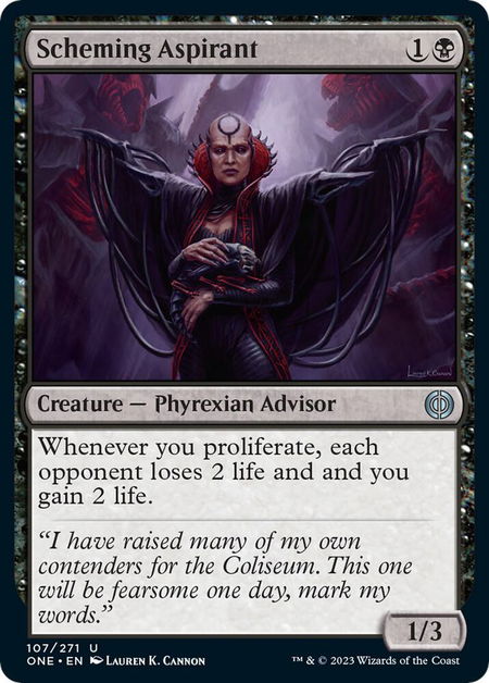 Scheming Aspirant - Phyrexia: All Will Be One Magic: The Gathering trading card