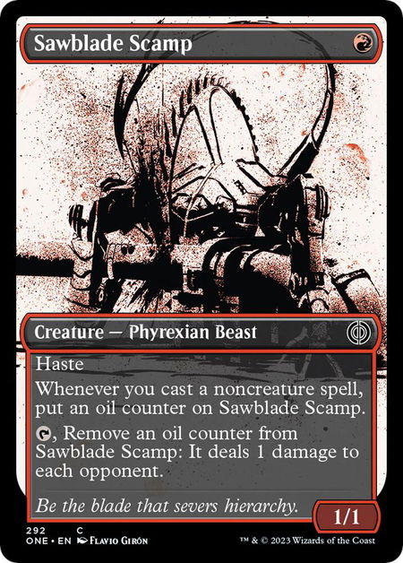 Sawblade Scamp (Showcase) - Phyrexia: All Will Be One Magic: The Gathering trading card