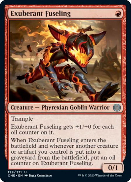 Exuberant Fuseling trading card from Phyrexia: All Will Be One Exuberant Fuseling - Phyrexia: All Will Be One Magic: The Gathering trading card