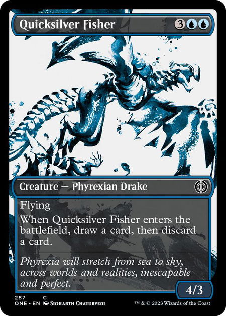 Quicksilver Fisher (Showcase) - Phyrexia: All Will Be One Magic: The Gathering trading card