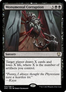 Monumental Corruption - Commander: Phyrexia: All Will Be One (ONC) #24 - Rare Magic: The Gathering Trading Card