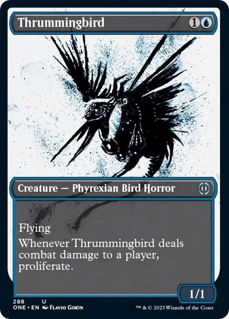 Thrummingbird (Showcase) - Phyrexia: All Will Be One Magic: The Gathering trading card