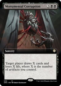 Monumental Corruption (Extended Art) - Commander: Phyrexia: All Will Be One (ONC) #34 - Rare Magic: The Gathering Trading Card