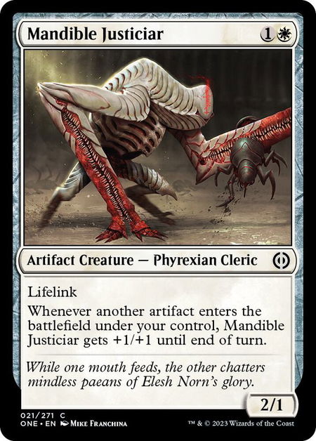Mandible Justiciar - Phyrexia: All Will Be One Magic: The Gathering trading card