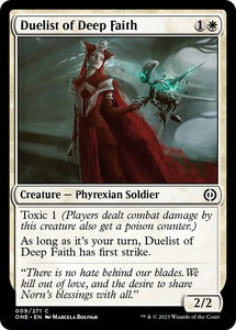 Duelist of Deep Faith - Phyrexia: All Will Be One (ONE) #9 - Common Magic: The Gathering Trading Card