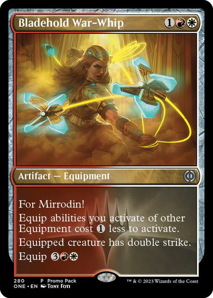 Bladehold War-Whip trading card from Promo Pack: Phyrexia: All Will Be One Bladehold War-Whip - Promo Pack: Phyrexia: All Will Be One Magic: The Gathering trading card