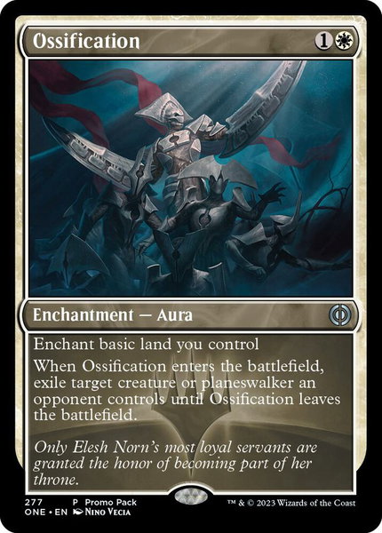 Ossification trading card from Promo Pack: Phyrexia: All Will Be One Ossification - Promo Pack: Phyrexia: All Will Be One Magic: The Gathering trading card
