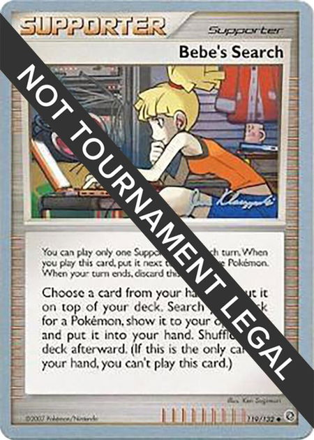 Bebe's Search - 2008 (Jason Klaczynski) - World Championship Decks Pokémon trading card