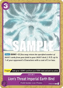 Lion's Threat Imperial Earth Bind - Starter Deck 5: Film Edition (ST-05) #ST05-016 - Common One Piece Trading Card