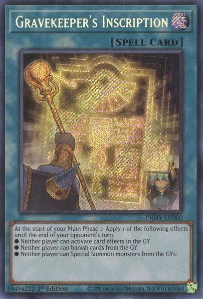 Gravekeeper's Inscription - Photon Hypernova YuGiOh trading card