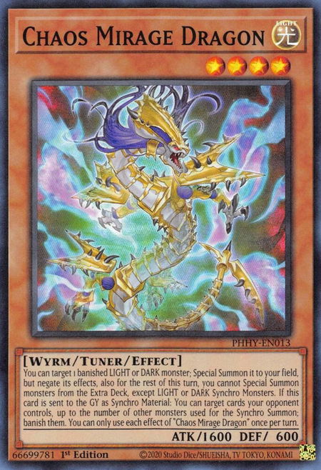 Chaos Mirage Dragon - Photon Hypernova YuGiOh trading card