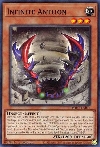 Infinite Antlion trading card from Photon Hypernova Infinite Antlion - Photon Hypernova YuGiOh trading card