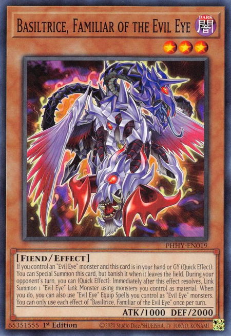 Basiltrice, Familiar of the Evil Eye - Photon Hypernova YuGiOh trading card