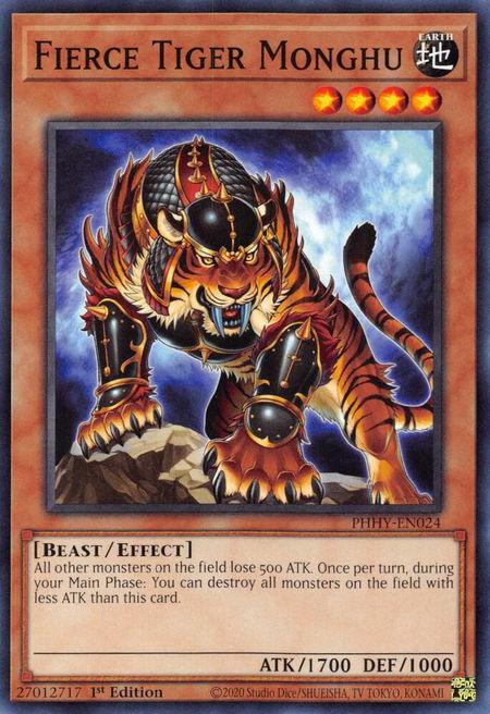 Fierce Tiger Monghu - Photon Hypernova YuGiOh trading card