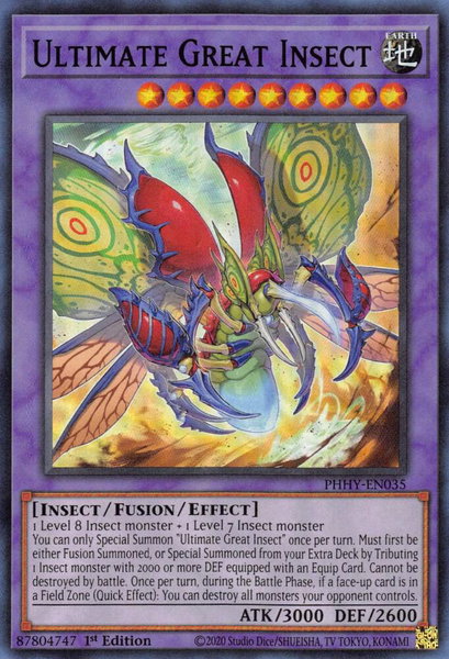 Ultimate Great Insect trading card from Photon Hypernova Ultimate Great Insect - Photon Hypernova YuGiOh trading card