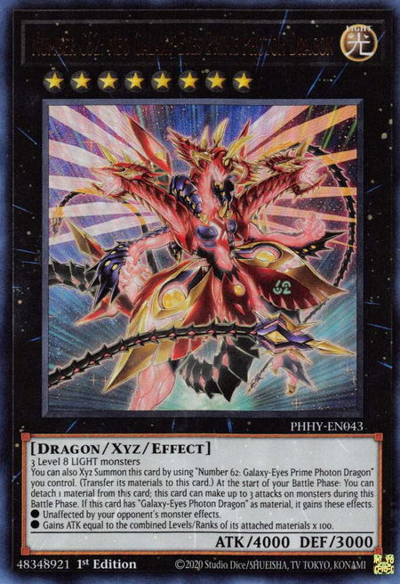 Number C62: Neo Galaxy-Eyes Prime Photon Dragon - Photon Hypernova YuGiOh trading card