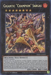 Gigantic "Champion" Sargas - Photon Hypernova (PHHY) #PHHY-EN045 - Secret Rare YuGiOh Trading Card
