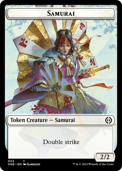 Samurai Token trading card from Phyrexia: All Will Be One Samurai Token - Phyrexia: All Will Be One Magic: The Gathering trading card