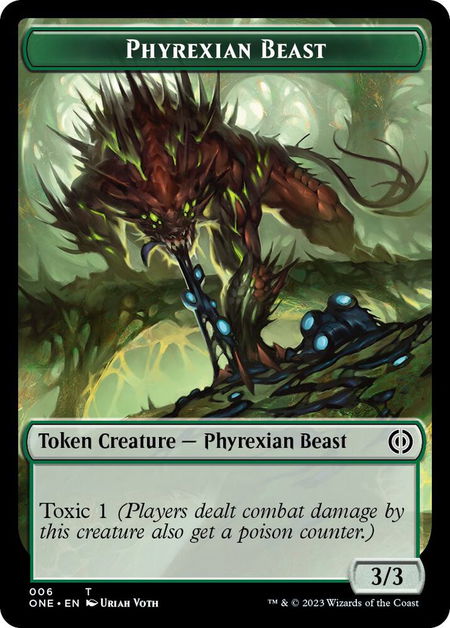 Phyrexian Beast Token - Phyrexia: All Will Be One Magic: The Gathering trading card