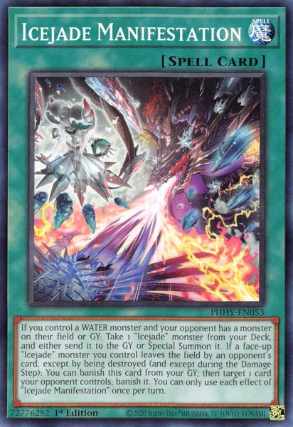 Icejade Manifestation trading card from Photon Hypernova Icejade Manifestation - Photon Hypernova YuGiOh trading card