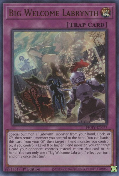 Big Welcome Labrynth - Photon Hypernova YuGiOh trading card