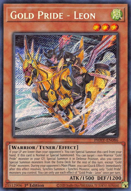 Gold Pride - Leon - Photon Hypernova YuGiOh trading card