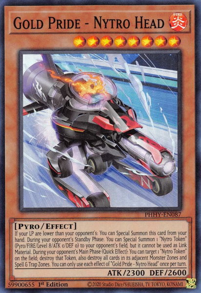 Gold Pride - Nytro Head trading card from Photon Hypernova Gold Pride - Nytro Head - Photon Hypernova YuGiOh trading card