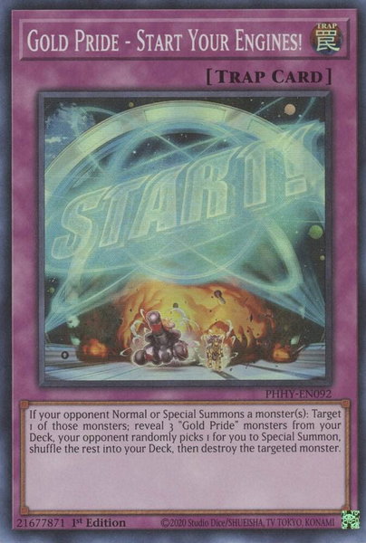 Gold Pride - Start Your Engines! trading card from Photon Hypernova Gold Pride - Start Your Engines! - Photon Hypernova YuGiOh trading card