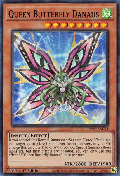 Queen Butterfly Danaus - Photon Hypernova YuGiOh trading card
